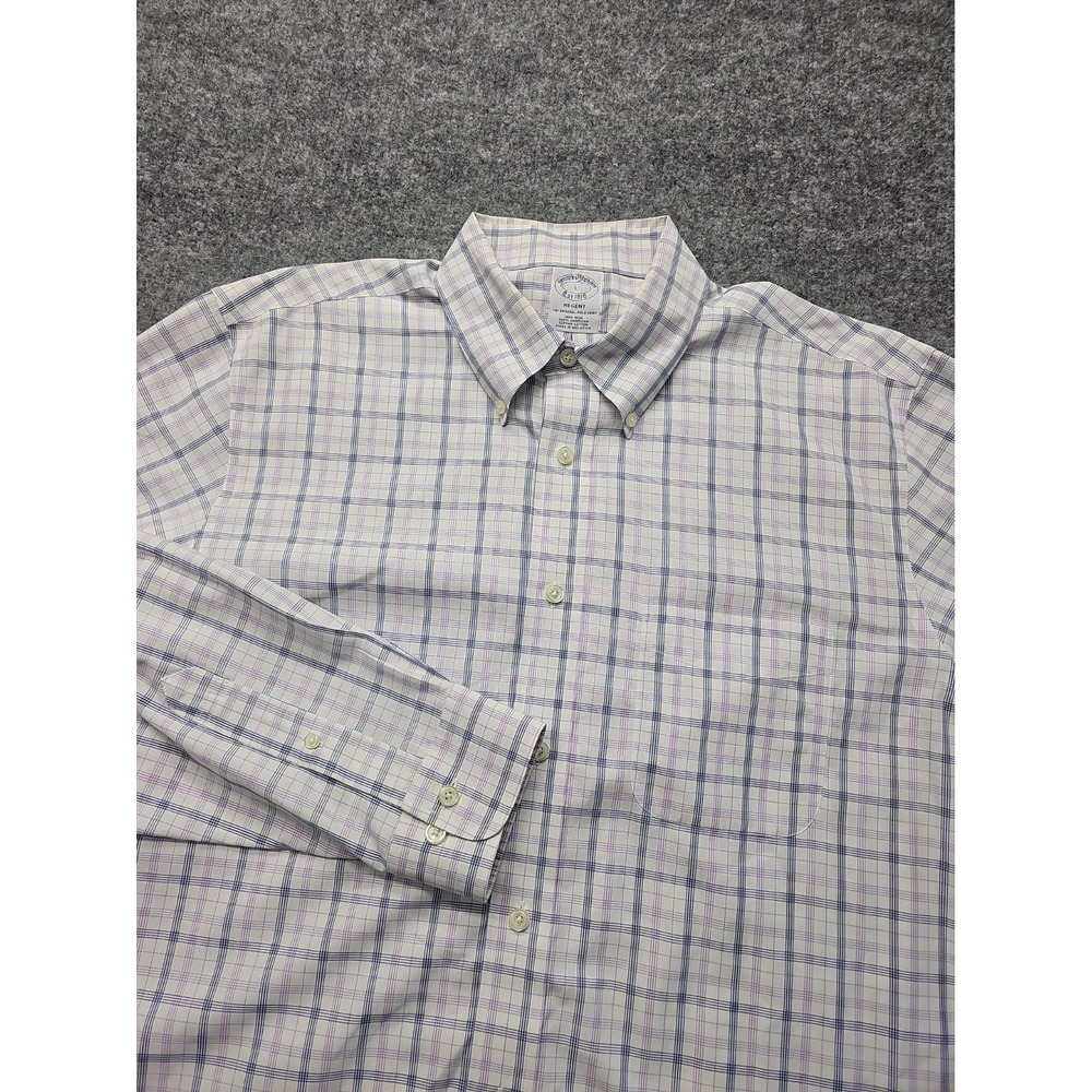 Brooks Brothers Regent Shirt "Mens Large" Check Cotton Button-Down Non Iron
